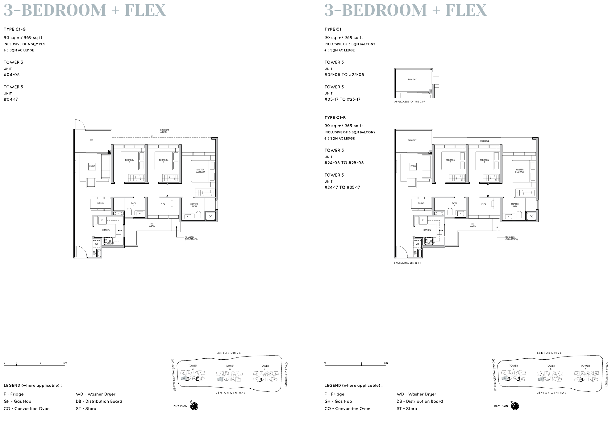 3 Bedroom + Flex Type C1 floor plan