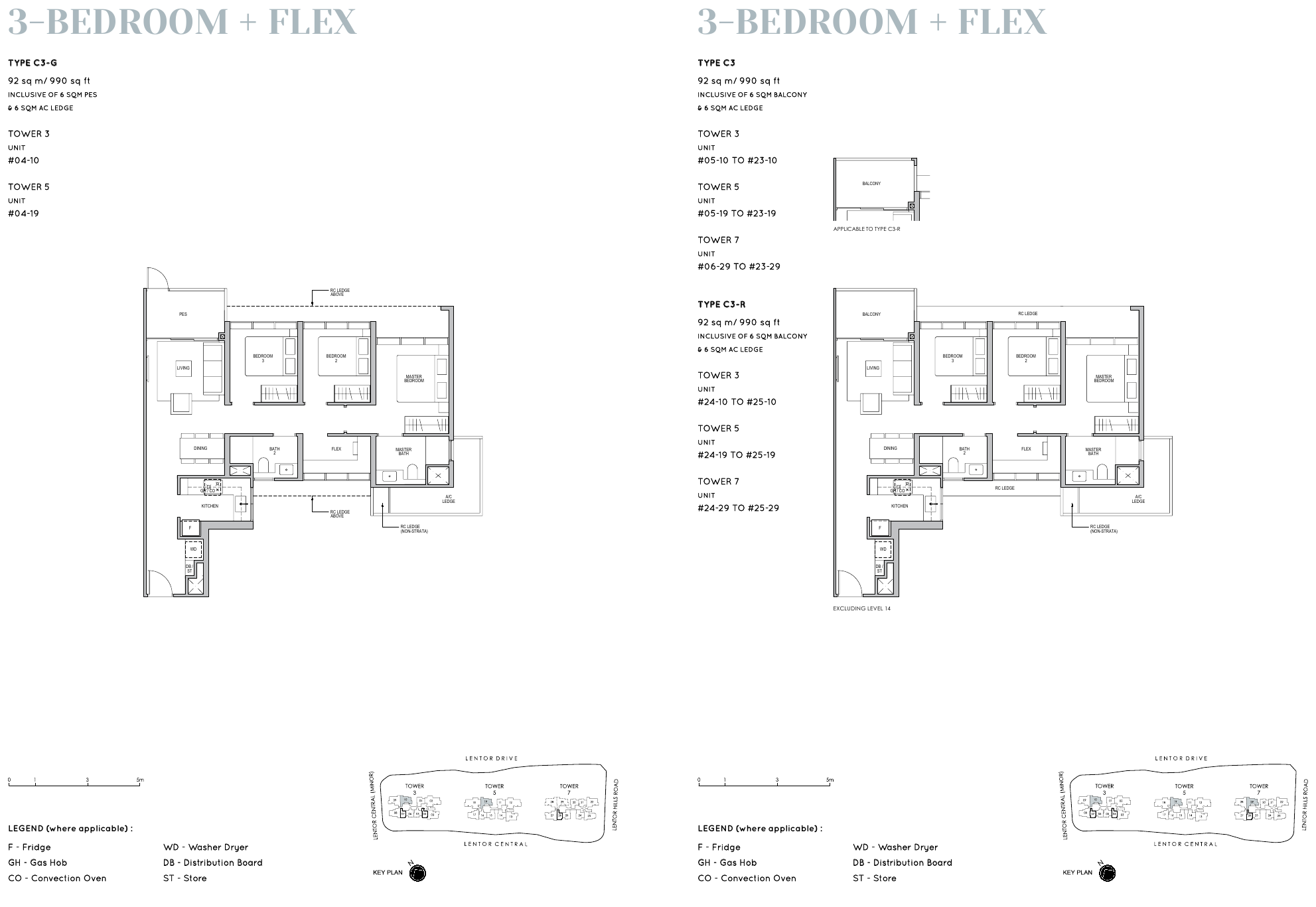 3 Bedroom + Flex Type C3 floor plan