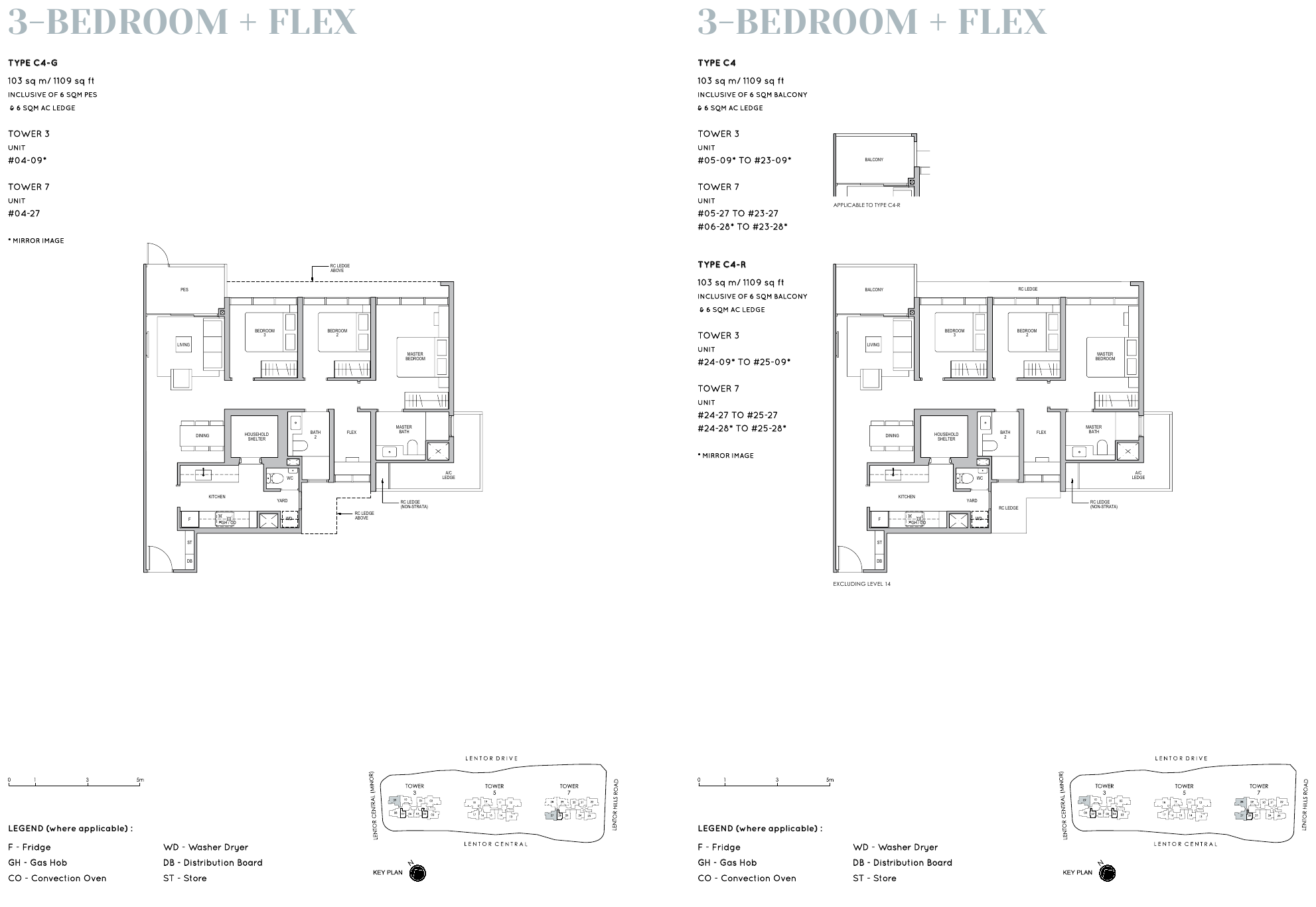 3 Bedroom + Flex Type C4 floor plan