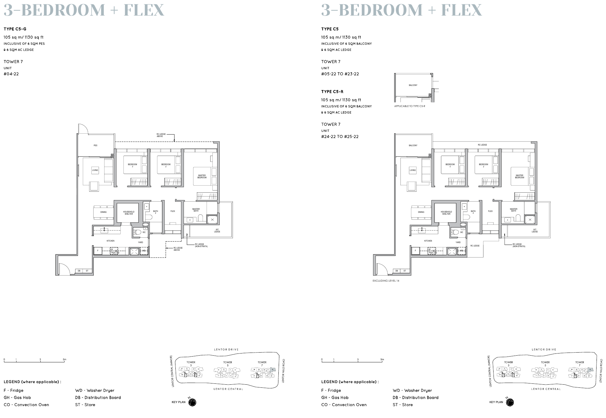 3 Bedroom + Flex Type C5 floor plan