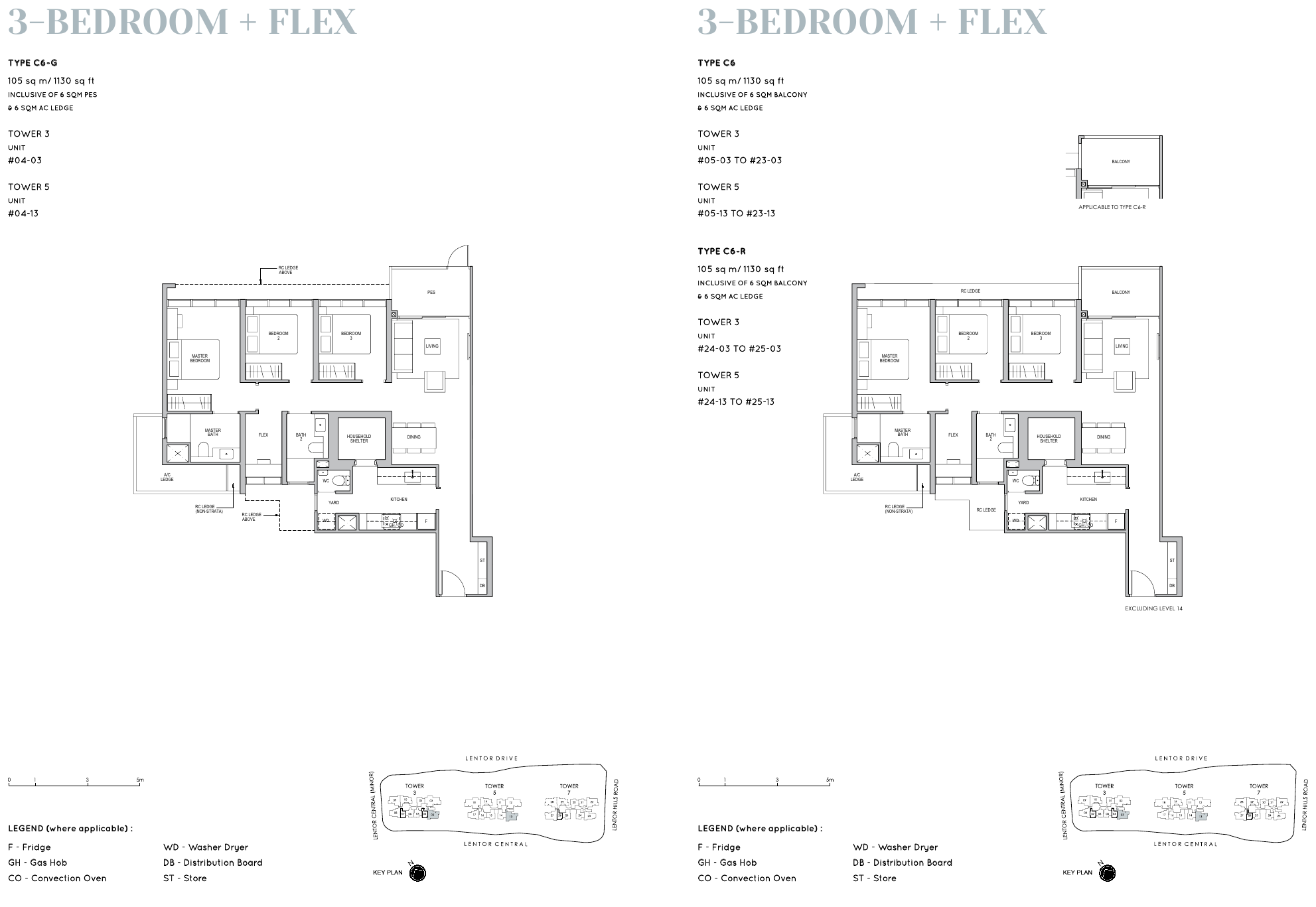 3 Bedroom + Flex Type C6 floor plan
