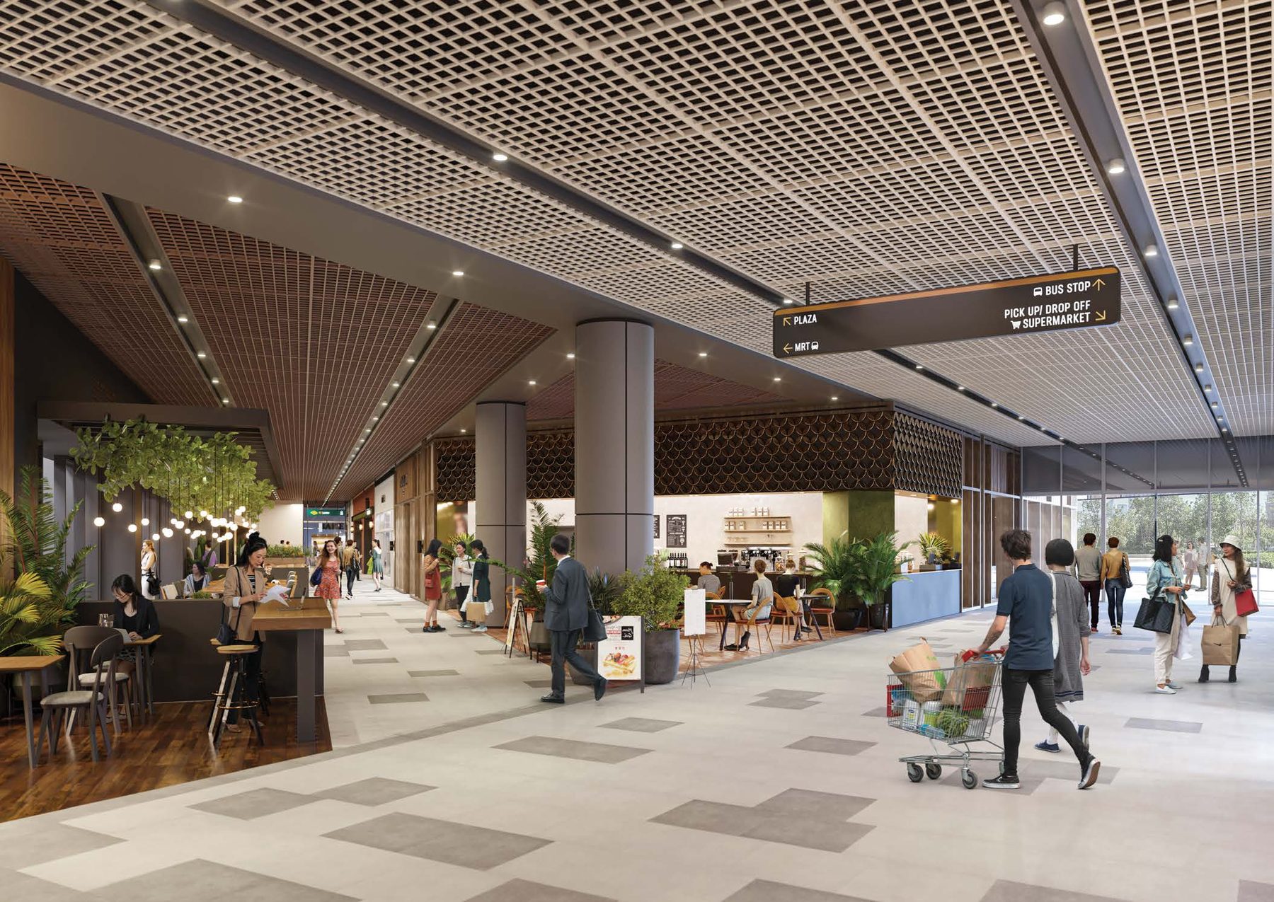 Shops and supermarket at Lentor Modern